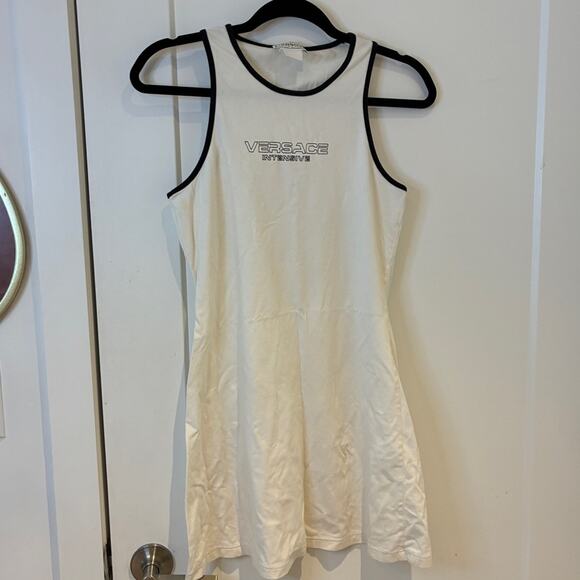 Versace Intensive Vintage Y2K White Sporty Mini Dress Sz XS - Picture 1 of 7